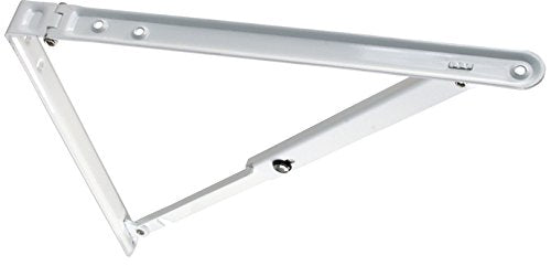 JR Products 20725 Folding Shelf Bracket - White, 12" x 12" x 16.50"