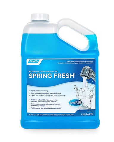 Camco TastePURE Spring Fresh Water System Cleaner and Deodorizer for RV and Marine - Cleans and Freshens Water Lines, Great for Dewinterizing - 1 Gallon (40207) 