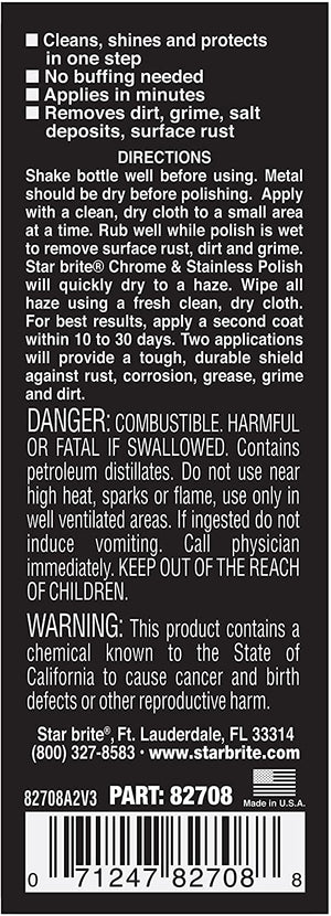 Starbrite 82708 Chrome & Stainless Steel Polish, 8 oz.
