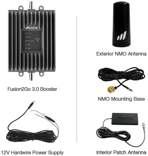 SureCall Fusion2Go 3.0 Fleet Cell Signal Booster Kit, 3G/4G LTE