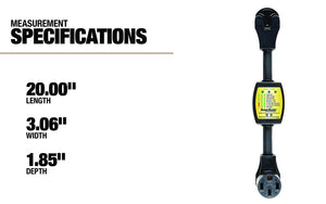 SouthWire Corp. 44270 Surge Protector; Surge Guard (R); Use To Identify Faulty Park Power Plus Offers Surge Protection/ Analyze Circuits To Verify Pedestal Power; 50 Amp; With Fault Indicator Light; Easy-T-Pull Handles; Corrosion Resistant; 4200 Joules Of Power Surge Protection; 120/ 240 Volt