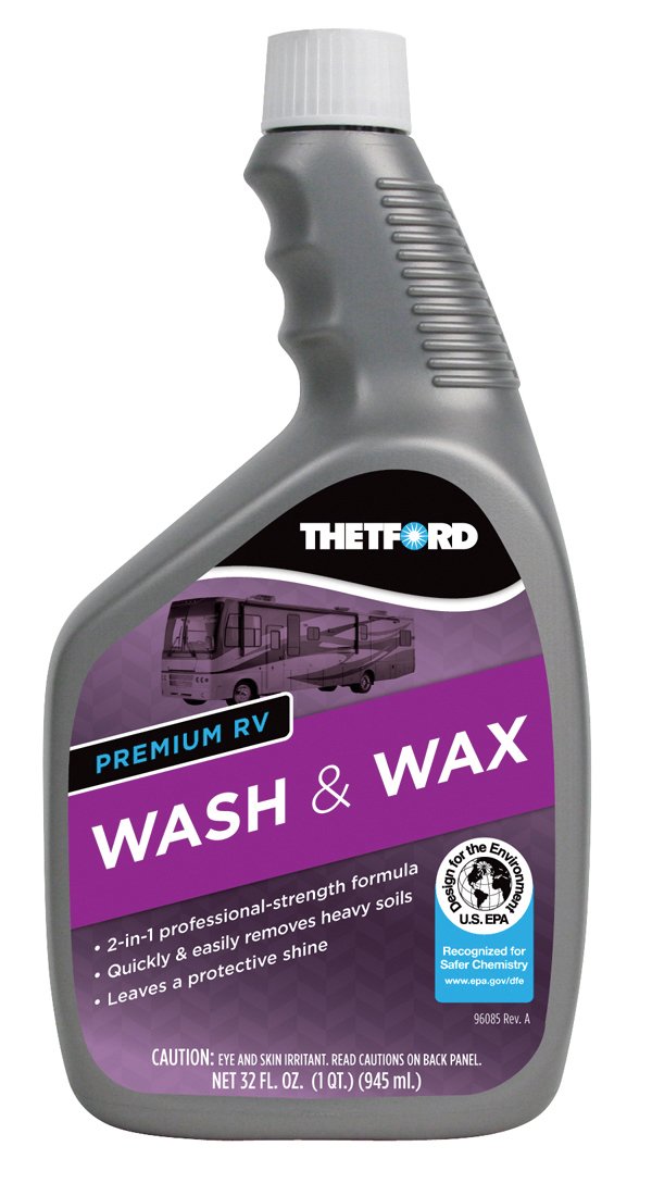 Premium RV Wash and Wax, Detergent and Wax for RVs / Boats / Trucks / Cars 32 oz - Thetford 32516