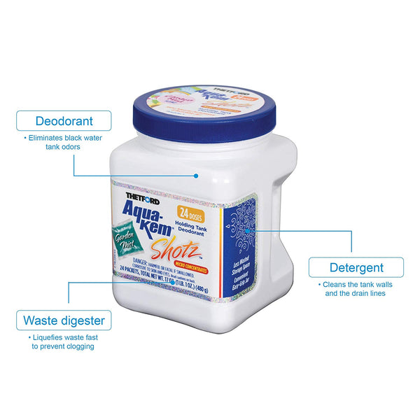 Aqua-Kem Shotz - Micro Concentrated RV Holding Tank Treatment - Deodorant / Waste Digester / Detergent - Thetford 96318