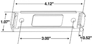Truck-Lite 19728 19 Series, Open Back Bracket Mount for Rectangular Lights, Black