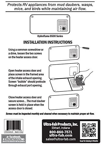 Ultra-Fab 53-945120 Mud Dauber Screen for Hydroflame 8500 Series Furnace