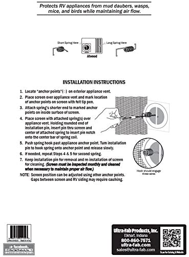 Ultra-Fab Products 53-945150 Insect Screen RV Furnace Vent