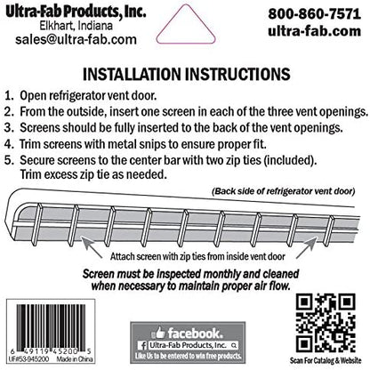 Ultra-Fab 53-945200 Insect Screen for Dometic Refrigerator Outside Vents