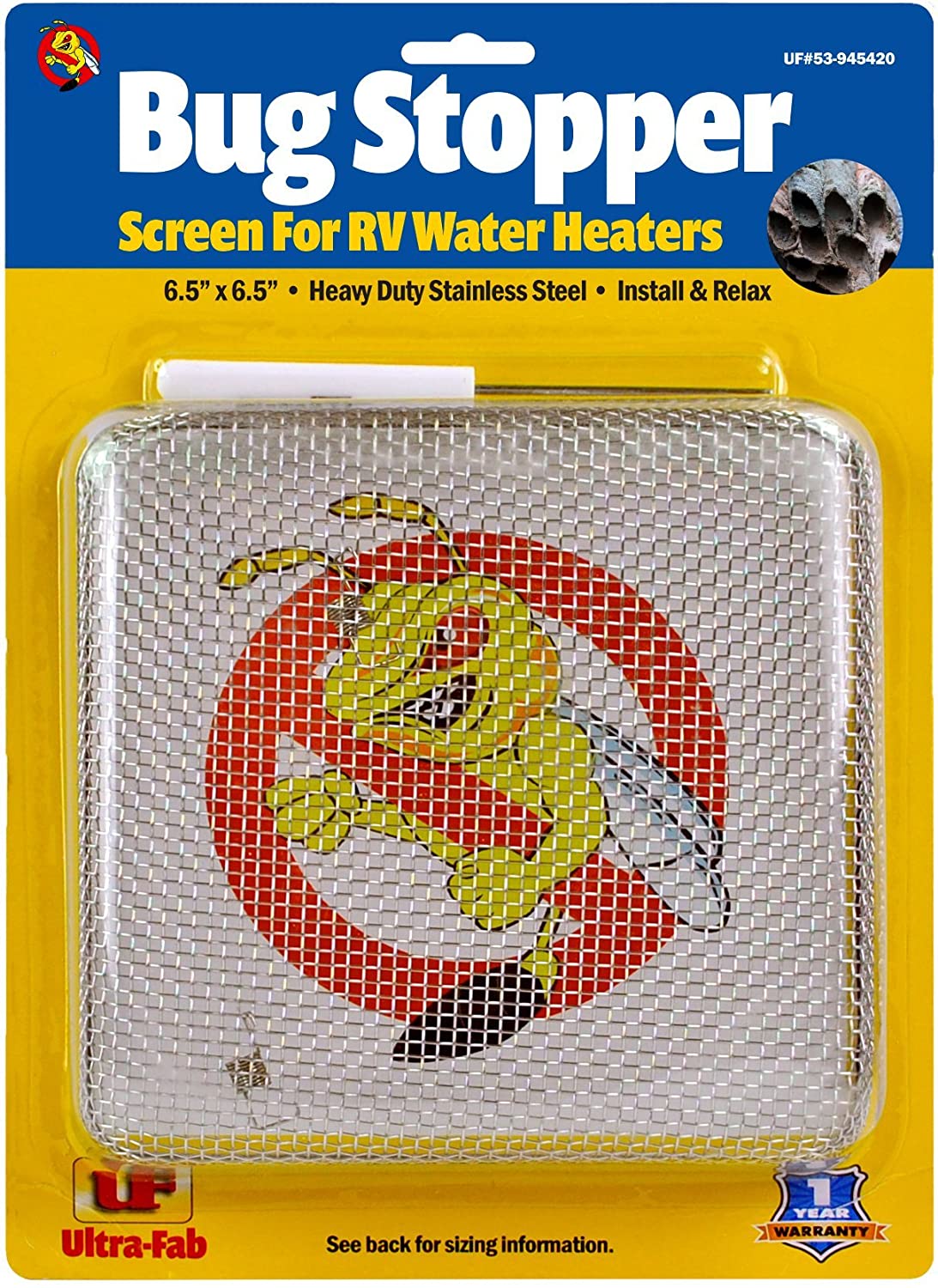 Ultra-Fab Products 53-945420 Insect Screen RV Water Heater Vent