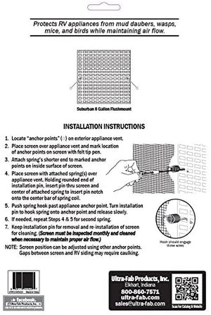 Ultra-Fab Products 53-945420 Insect Screen RV Water Heater Vent