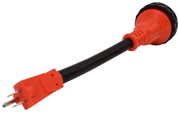 Valterra A10-1530D Mighty Cord Electrical Dogbone Adapter Plug W/ Locking Ring 15AM-30AF