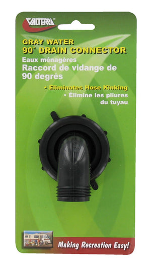 Valterra Black T01-0091VP Swivel Drain Connector-90°, 1-1/2" x 3/4"