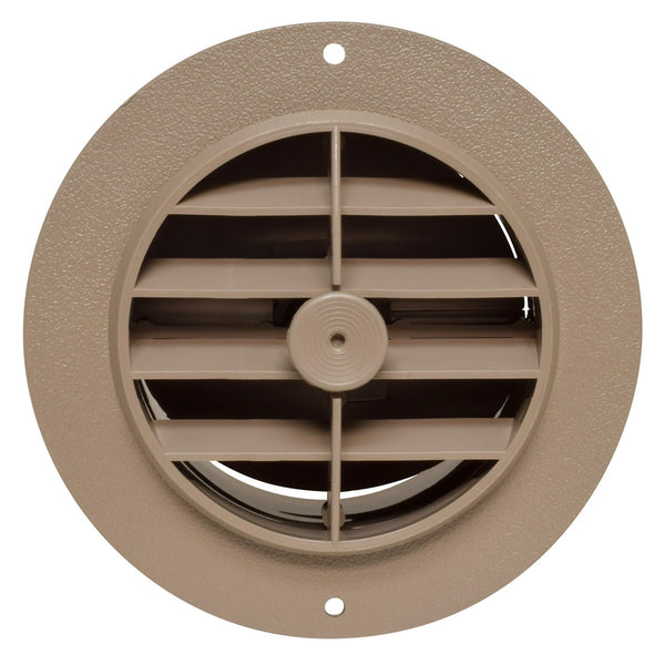 Valterra 1221.1409 A10-3351VP Rotating/Dampered Heating and A/C Register-4" ID x 5-3/8" OD, Light Brown