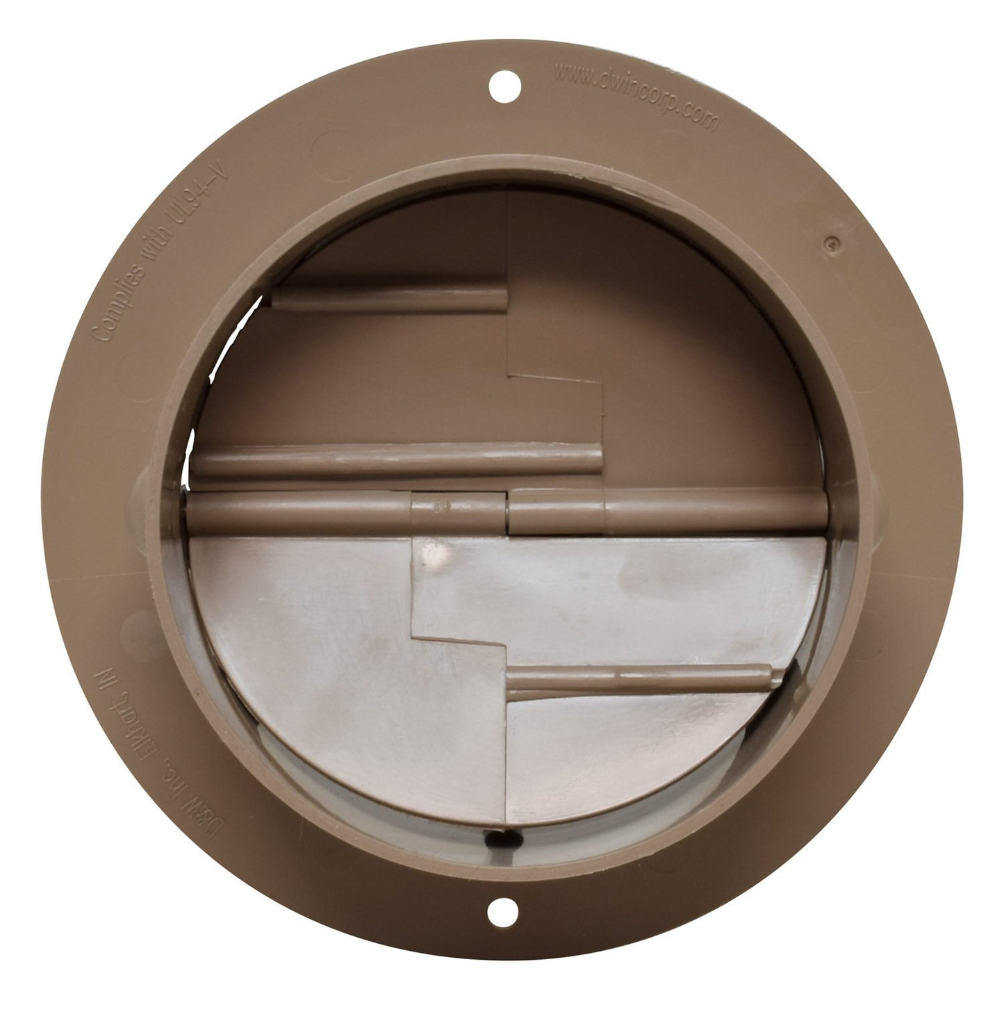 Valterra 1221.1409 A10-3351VP Rotating/Dampered Heating and A/C Register-4" ID x 5-3/8" OD, Light Brown