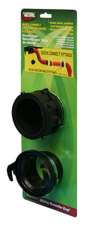 Valterra Black F02-2029VP Quick Connect System with Rotating Bayonet Fitting and Hose Clamps