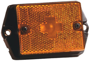 Wesbar 203131 Side Marker Light with Reflex Lens with Black Ear-Mount Base - Amber