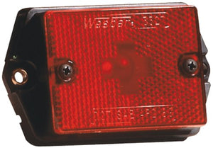 Wesbar 203133 Side Marker Light with Reflex Lens with Black Ear-Mount Base - Red