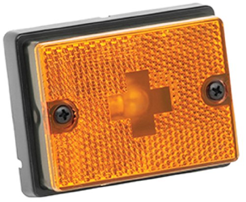 Wesbar 203111 Side Marker Light with Reflex Lens with Black Stud-Mount Base - Amber 