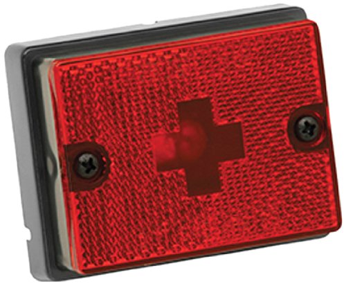 Wesbar 203113 Side Marker Light with Reflex Lens with Black Stud-Mount Base - Red